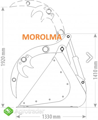 HIT Łyżka z dociskiem łyżkokrokodyl szufla GOLIAT FK MACHINERY 1116kg  - zdjęcie 2